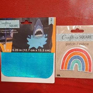 NEW Iron on Patches 3pcs Rainbow & 2 Iridescent  Design Patches